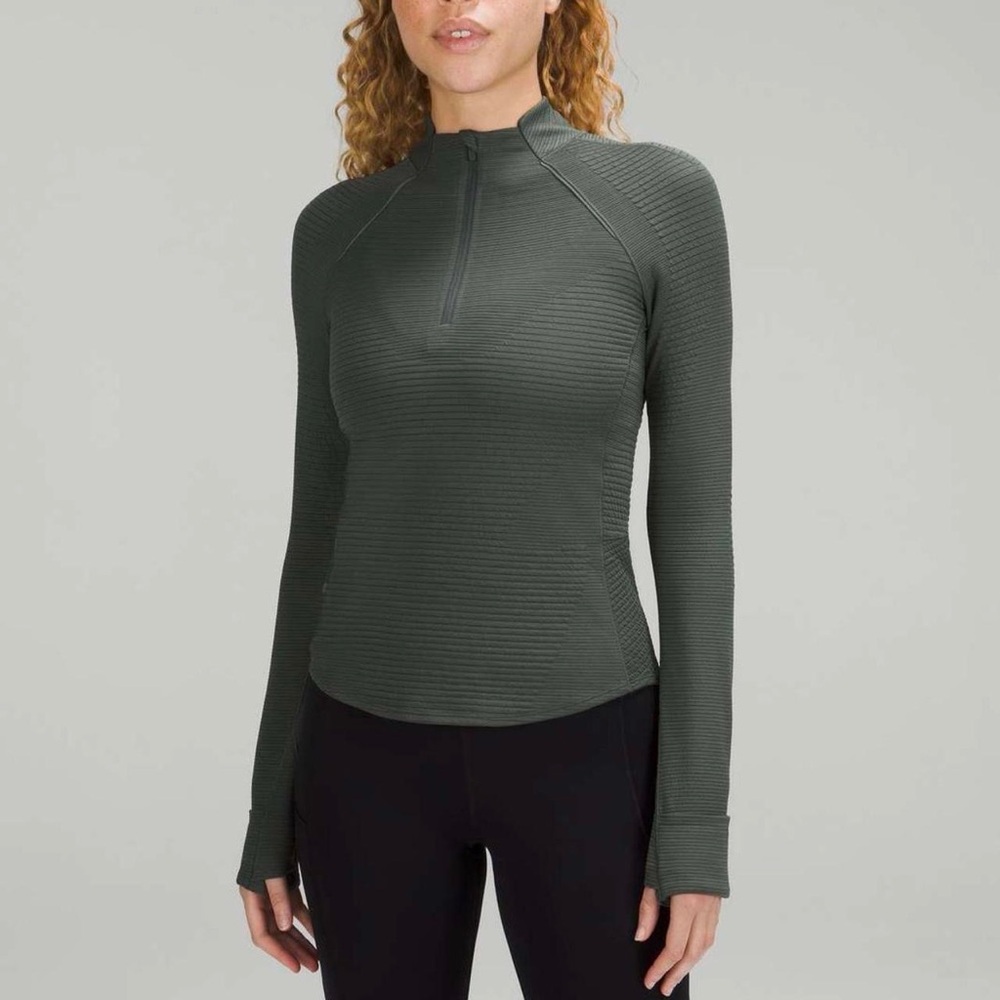 Lululemon Long-Sleeve Quarter-Zip Top - Olive Green